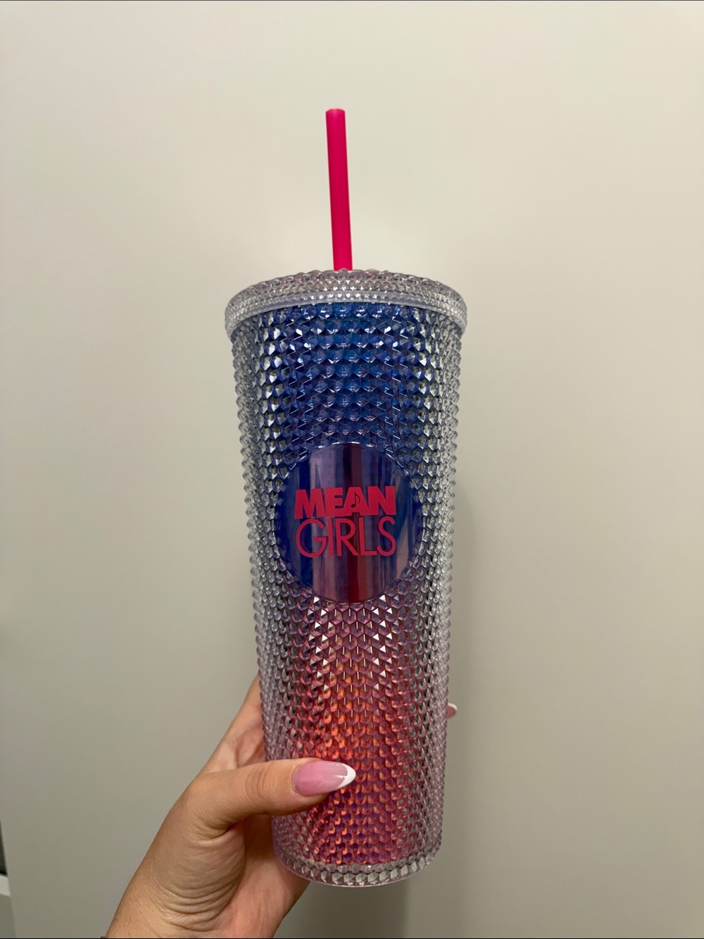 Mean Girls Ombre Tumbler with Pink Straw